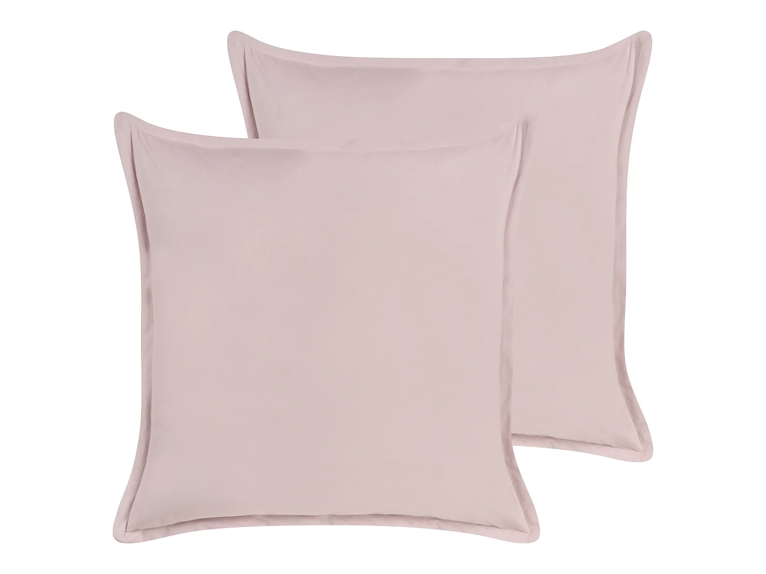 Lot de 2 coussins décoratifs EUSTOMA Velours 60 x 60 cm Rose Unicolore