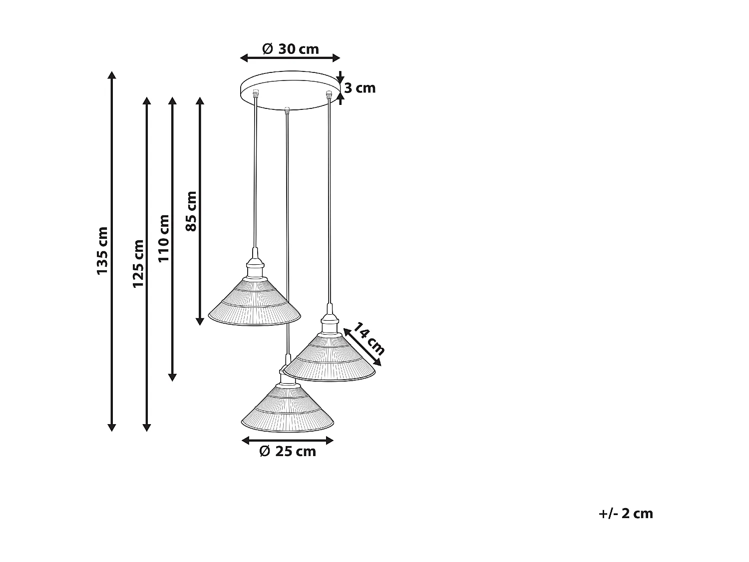 Candeeiro suspenso CURONE Vidro Cobre
