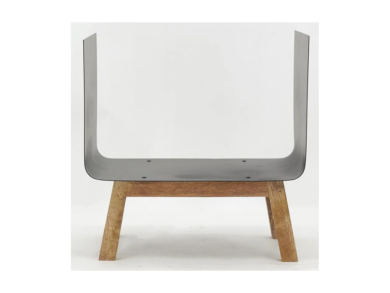 Porte-bûches en métal et manguier