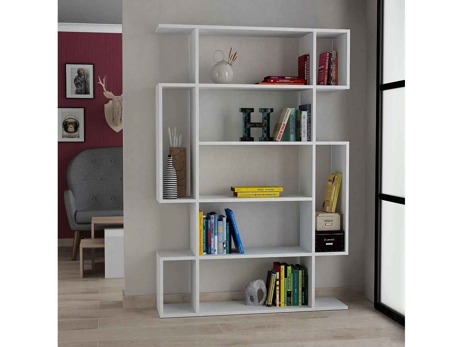 Étagère bibliothèque Kenzia L108cm Blanc