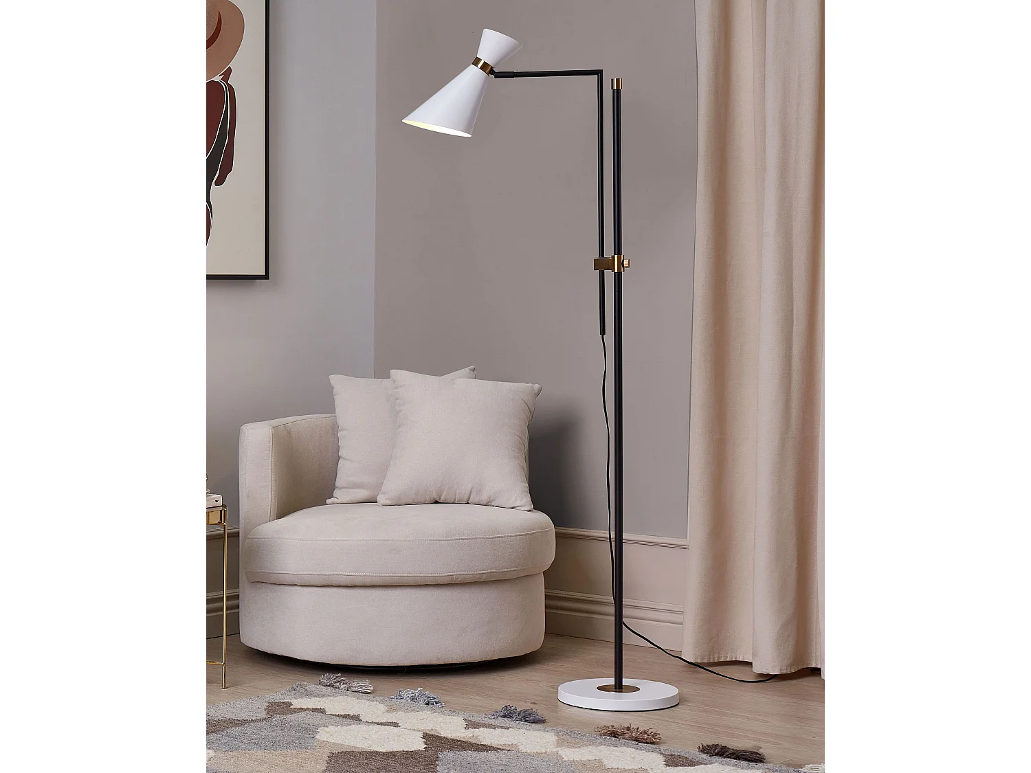 Lampada da pavimento MELAWI Metallo Bianco