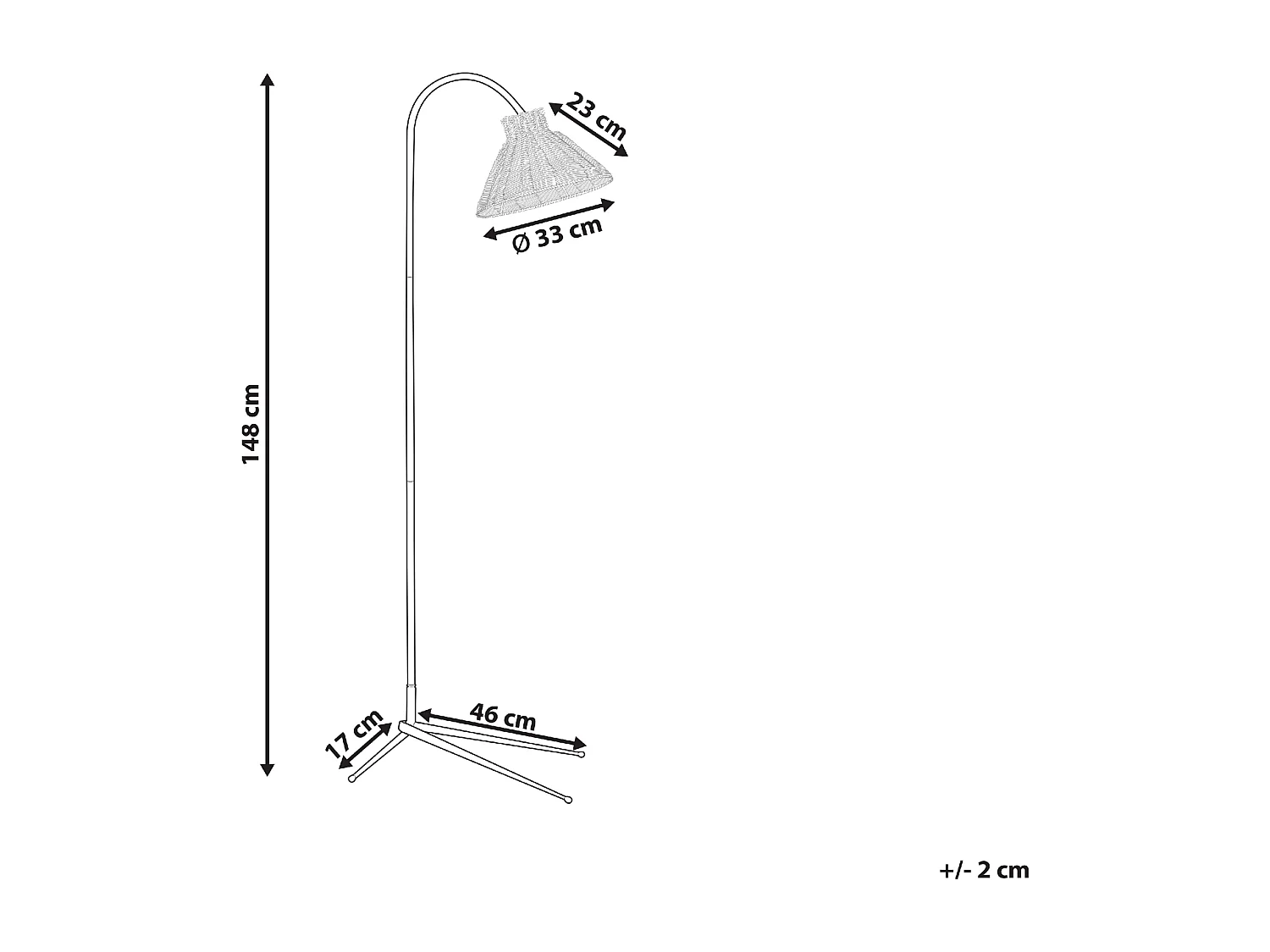 Lampadaire KERIAN Rotin Naturel