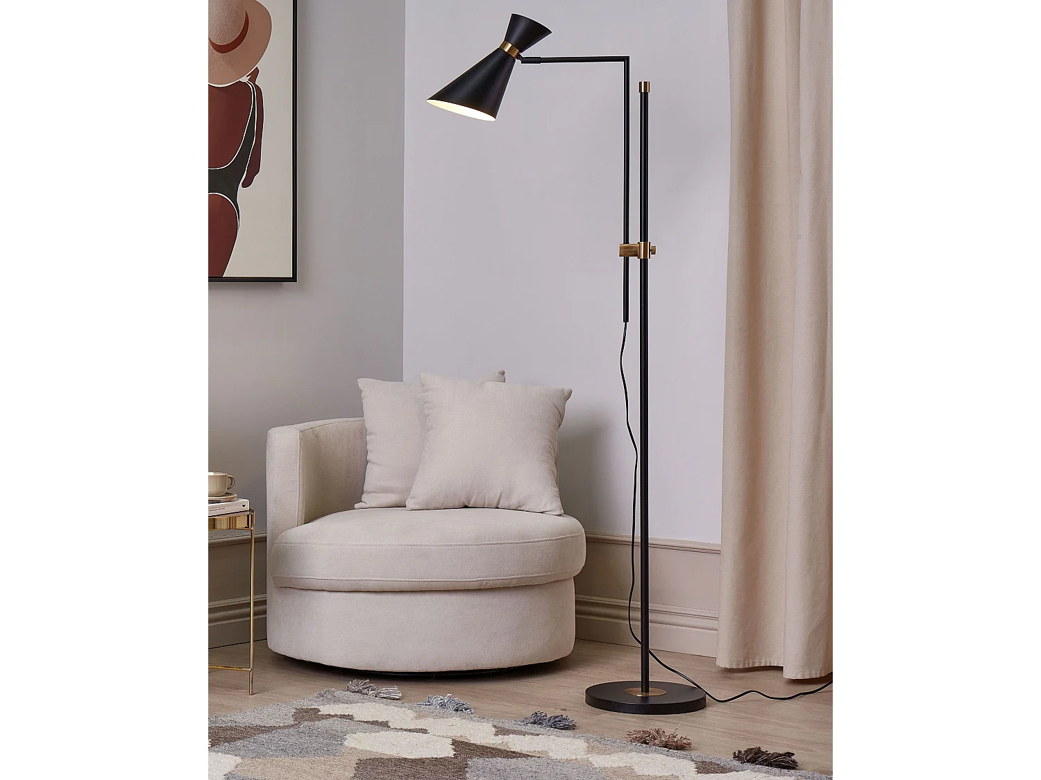 Stehlampe MELAWI Metall Schwarz