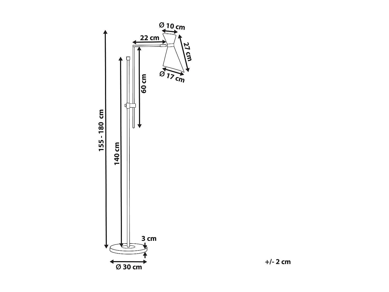 Stehlampe MELAWI Metall Schwarz