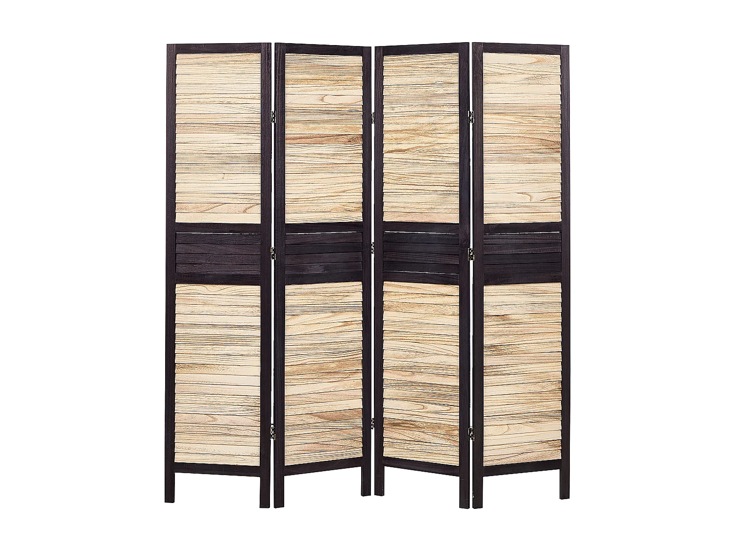 Biombo com 4 painéis BRENNERBAD Castanho/Preto 164 cm 170 cm