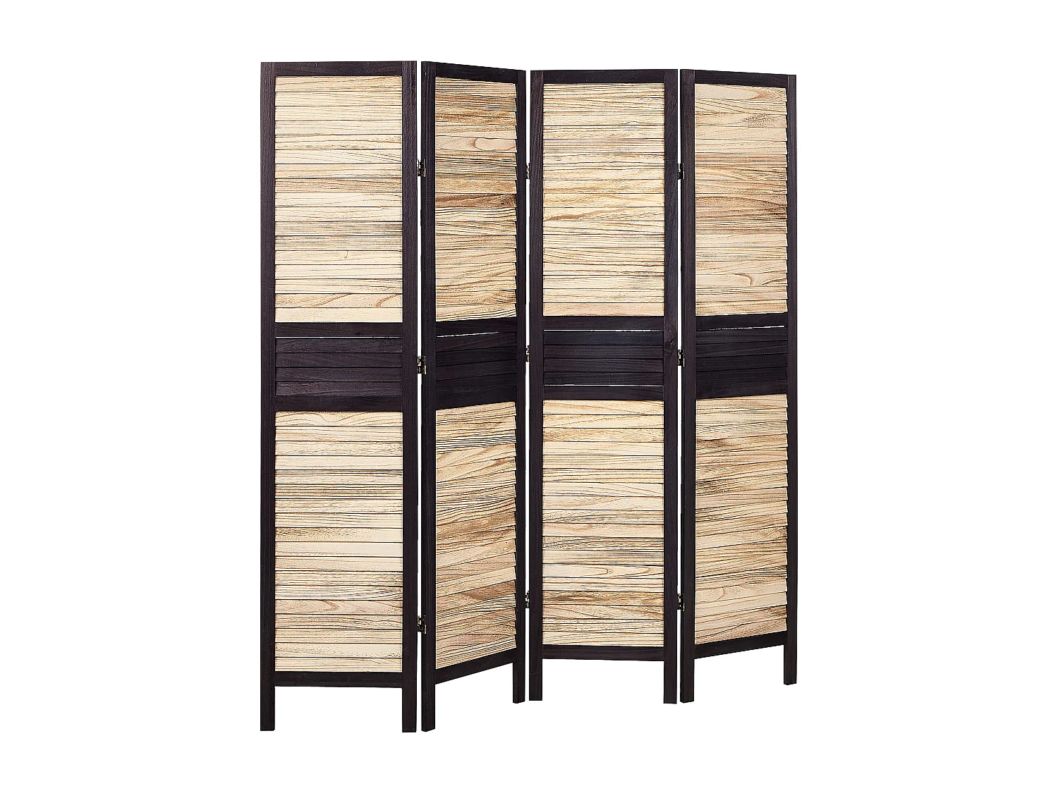 Biombo com 4 painéis BRENNERBAD Castanho/Preto 164 cm 170 cm