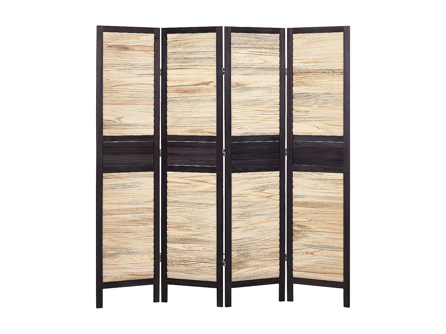 Biombo com 4 painéis BRENNERBAD Castanho/Preto 164 cm 170 cm