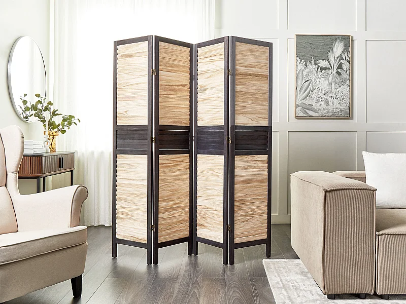 Raumteiler 4-teilig BRENNERBAD Braun / Schwarz 164 cm 170 cm