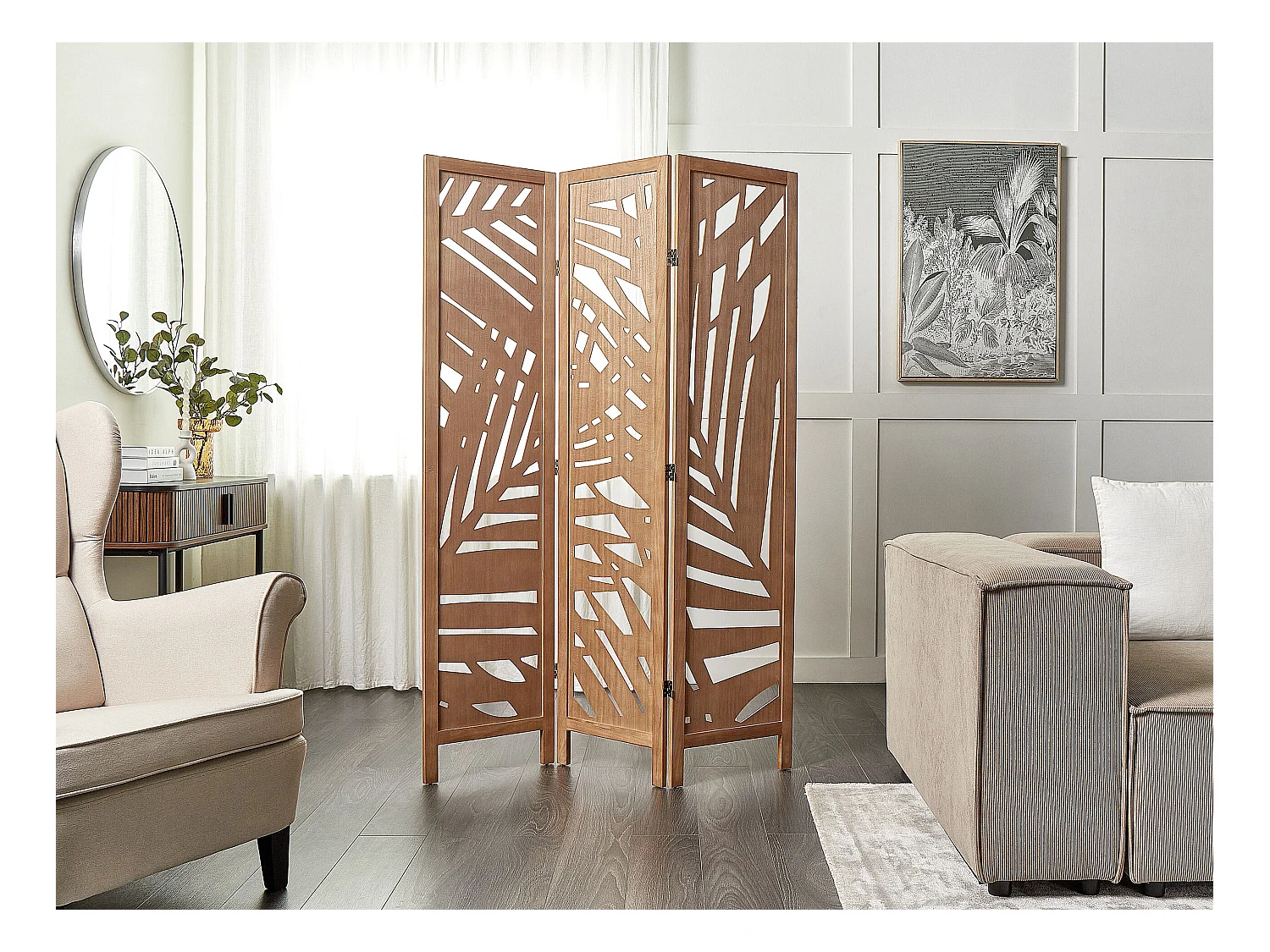 3-panelowy parawan pokojowy VERNAGO Jasnobrązowy 122 cm 170 cm