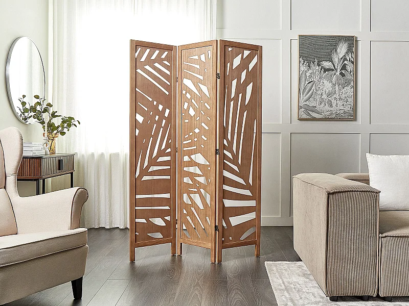 Séparateur de pièce à 3 panneaux VERNAGO Marron clair 122 cm 170 cm