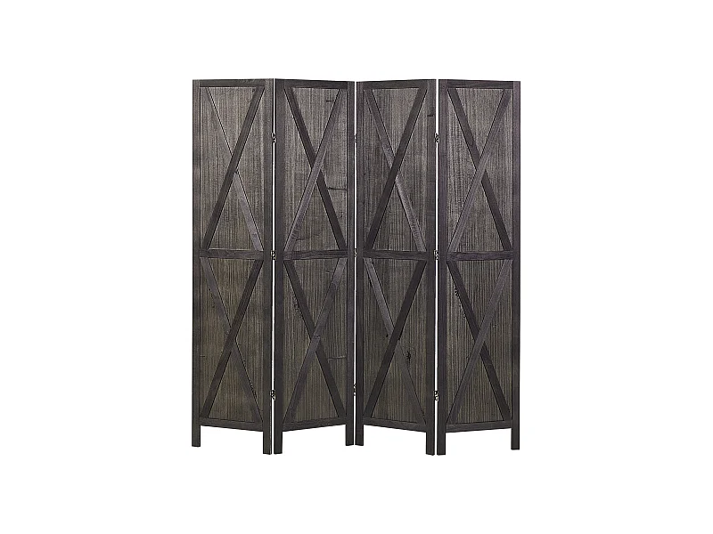 Séparateur de pièce à 4 panneaux RIDANNA Marron foncé 163 cm 170 cm