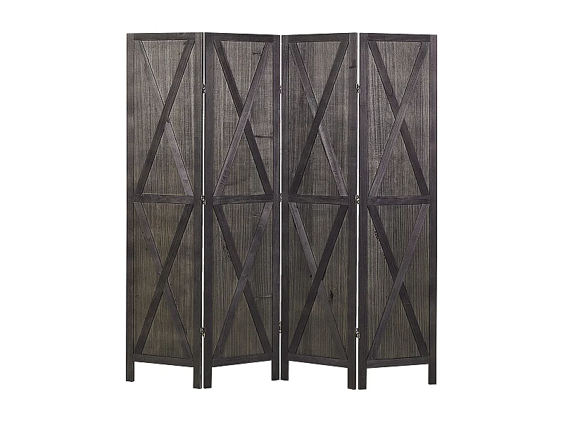 Roomdivider met 4 panelen RIDANNA Donkerbruin 163 cm 170 cm