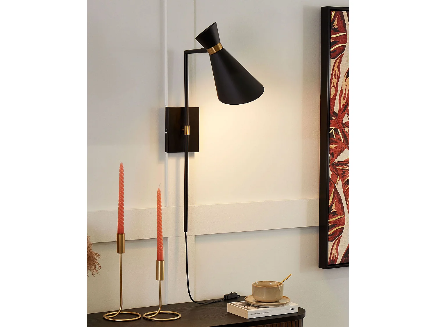 Lampe murale MELAWI Réglable Métal Noir