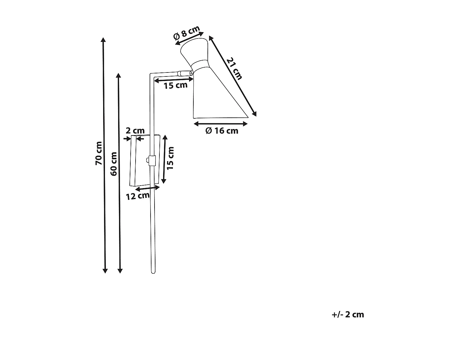 Lampe murale MELAWI Réglable Métal Noir