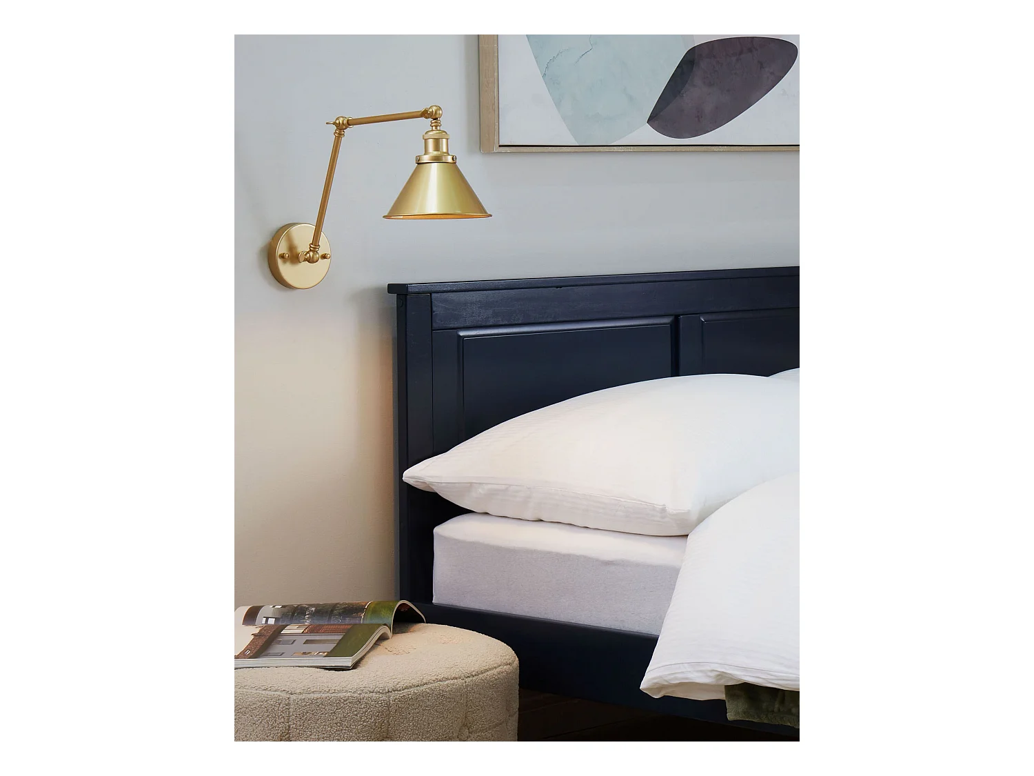 Industrielle Wandlampe runder Schirm verstellbar 2er Set Metall gold Narva