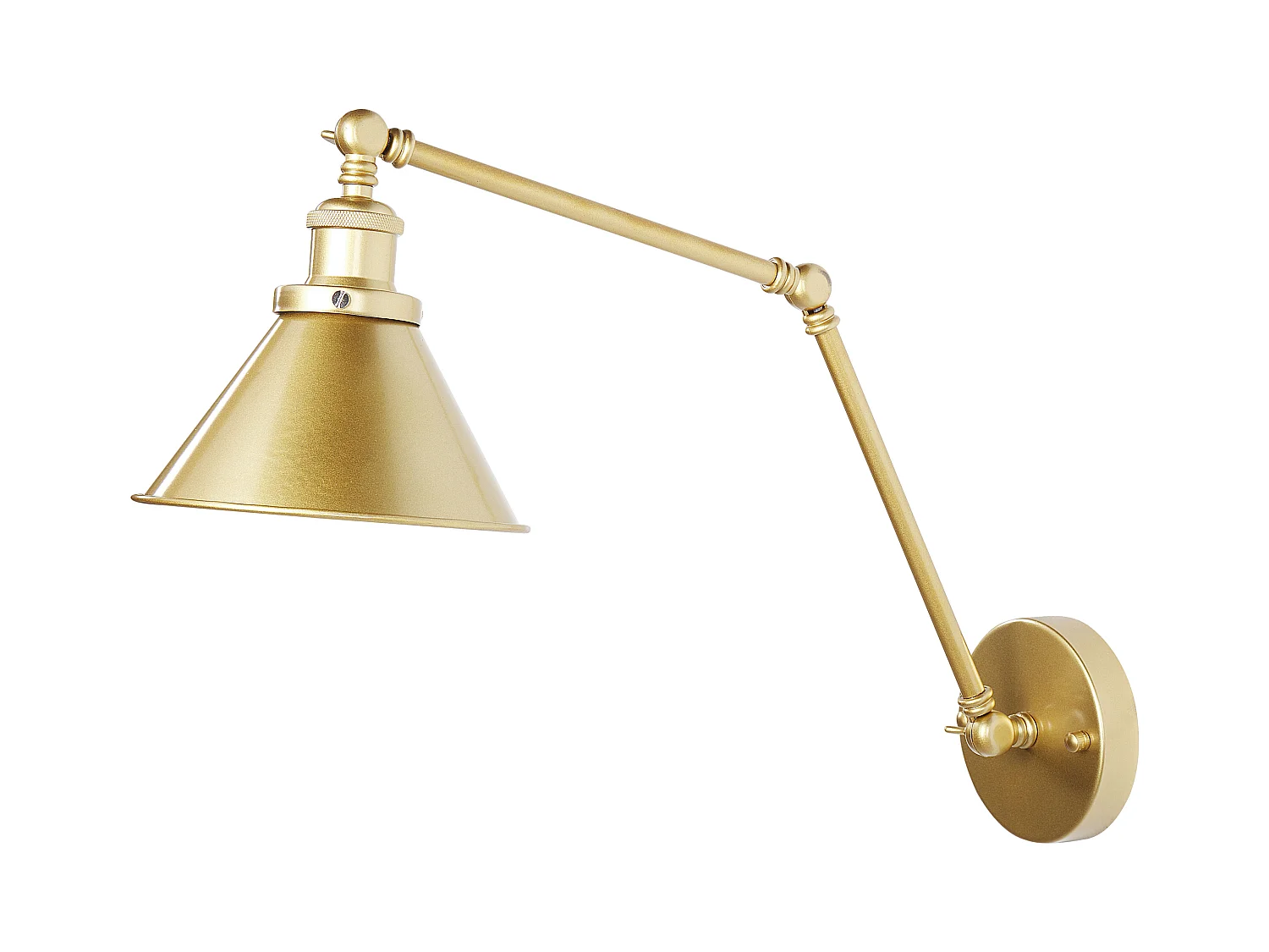 Industrielle Wandlampe runder Schirm verstellbar 2er Set Metall gold Narva