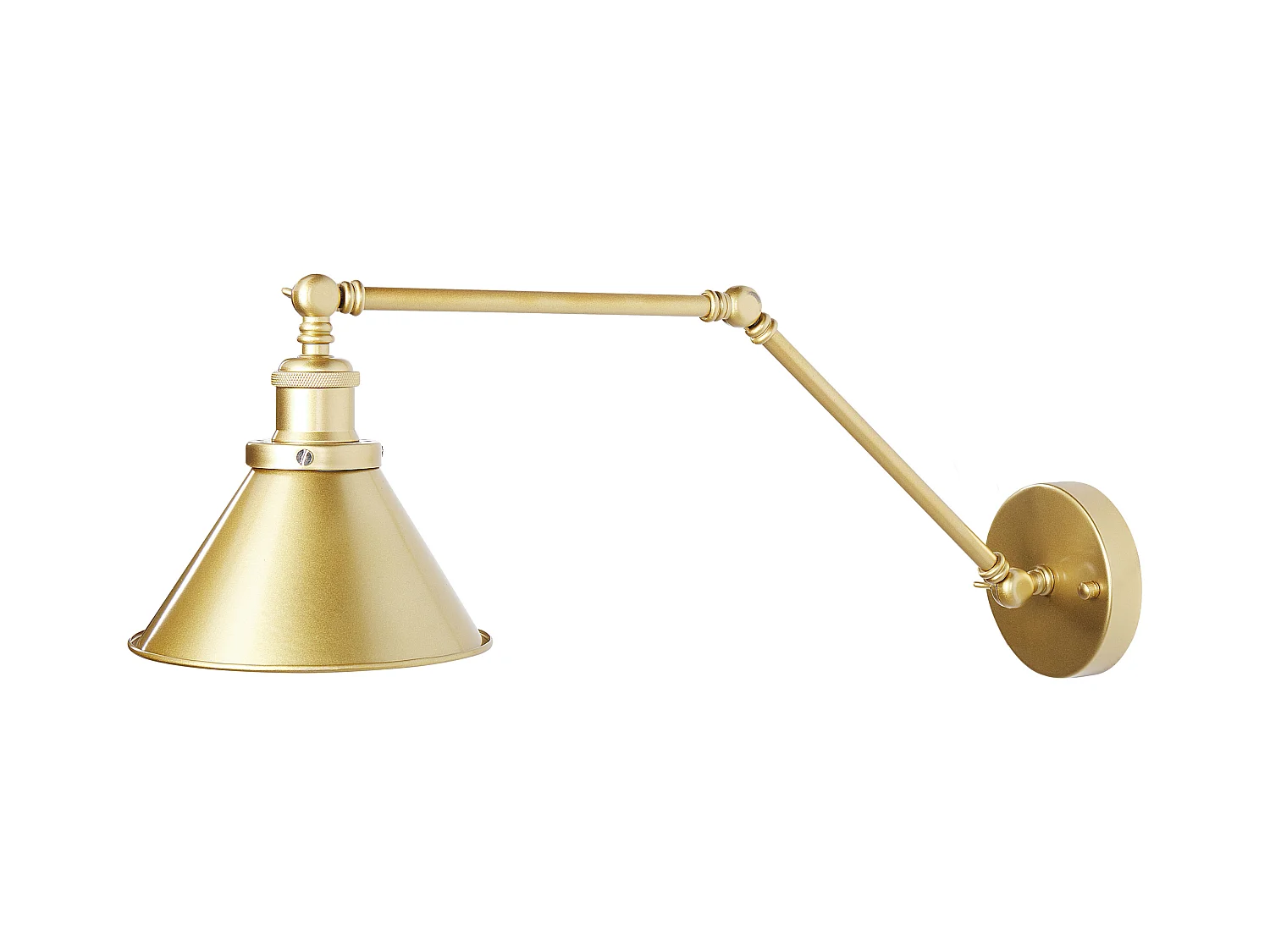 Industrielle Wandlampe runder Schirm verstellbar 2er Set Metall gold Narva