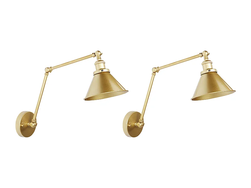 Lot de 2 lampes murales NARVA Réglable Métal Doré