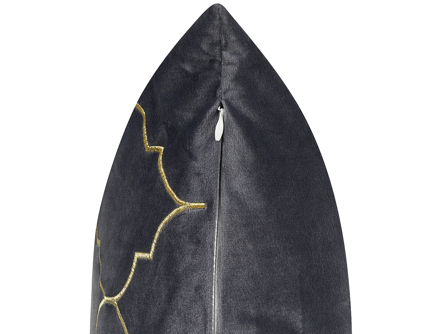 Set van 2 decoratieve kussens ALYSSUM Fluweel 45 x 45 cm Grijs Marokkaanse diamantpatroon