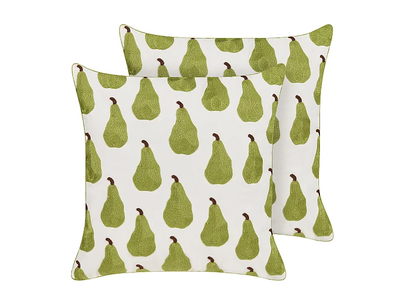 Lot de 2 coussins décoratifs TRACHELIUM 45 x 45 cm Vert Motif de plante