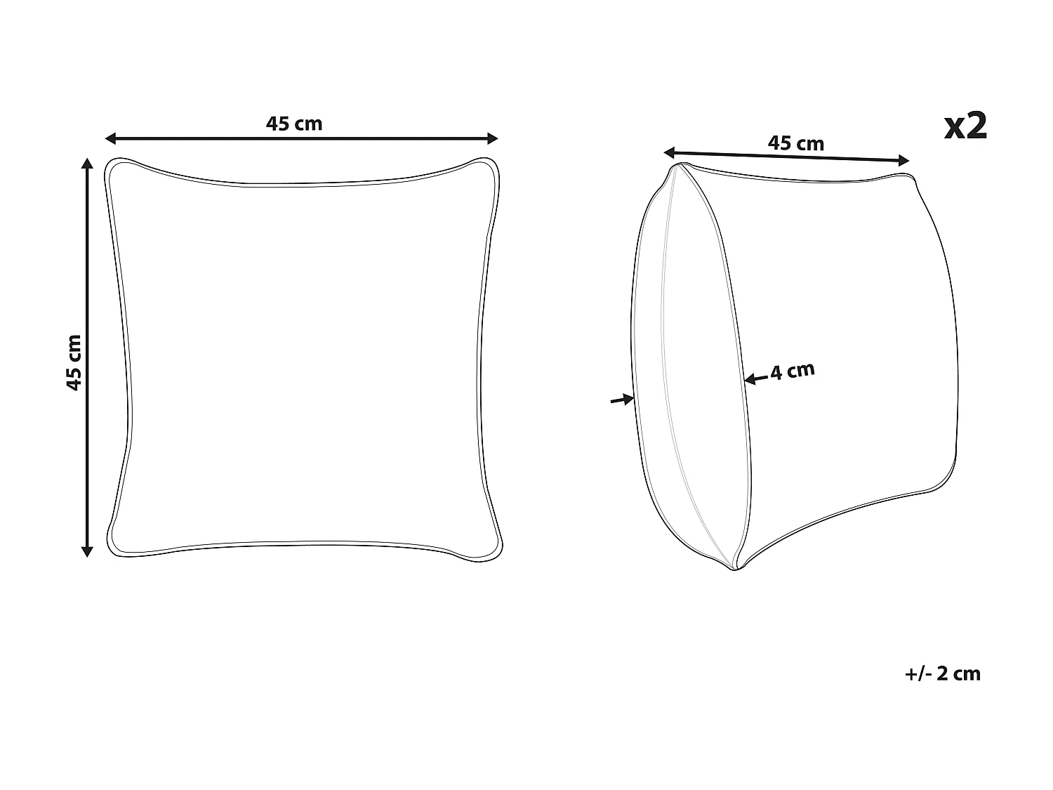 Dekokissen 2er Set TRACHELIUM 45 x 45 cm Grün Pflanzenmuster