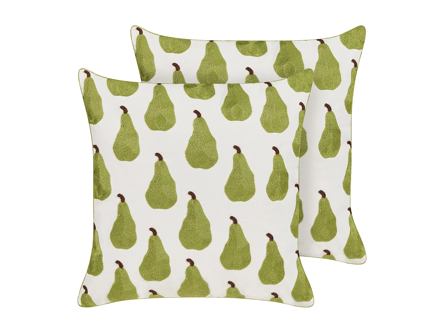 Set van 2 decoratieve kussens TRACHELIUM 45 x 45 cm Groen Bladpatroon
