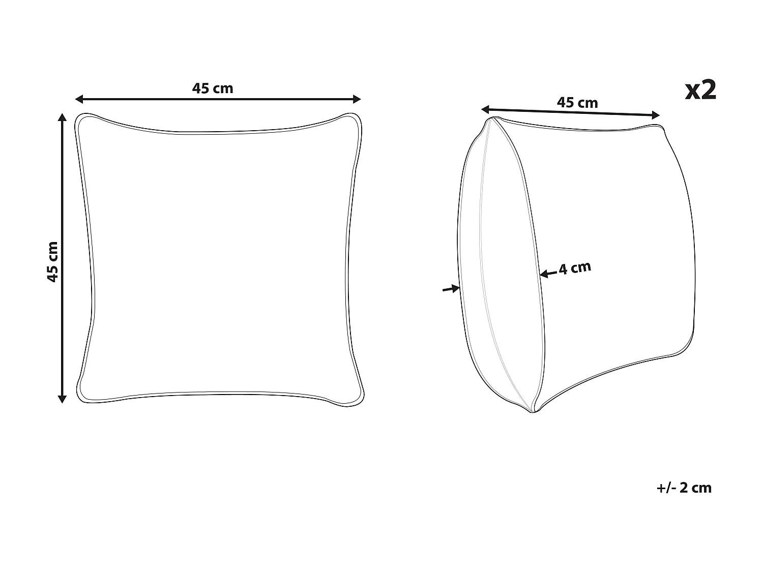 Set van 2 decoratieve kussens TRACHELIUM 45 x 45 cm Groen Bladpatroon