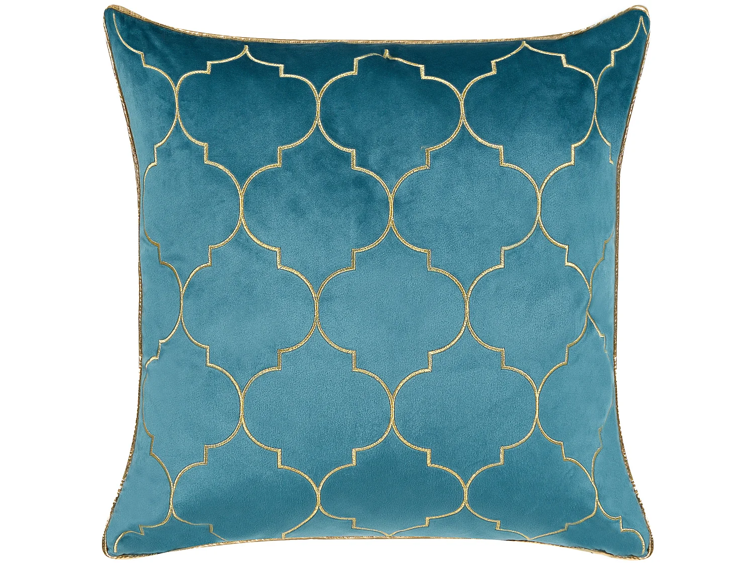 Dekokissen 2er Set ALYSSUM Samtstoff 45 x 45 cm Blau Marokkanisches Muster