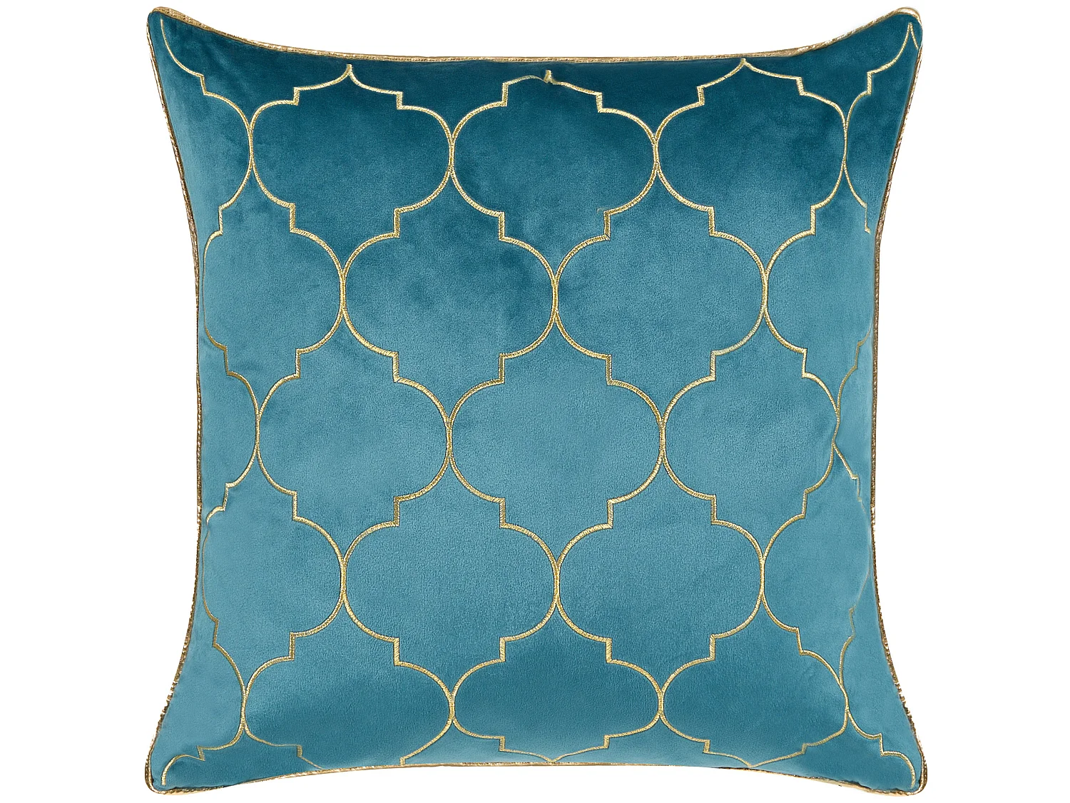 Set di 2 cuscini ALYSSUM Velluto 45 x 45 cm Blu Trama Trellis