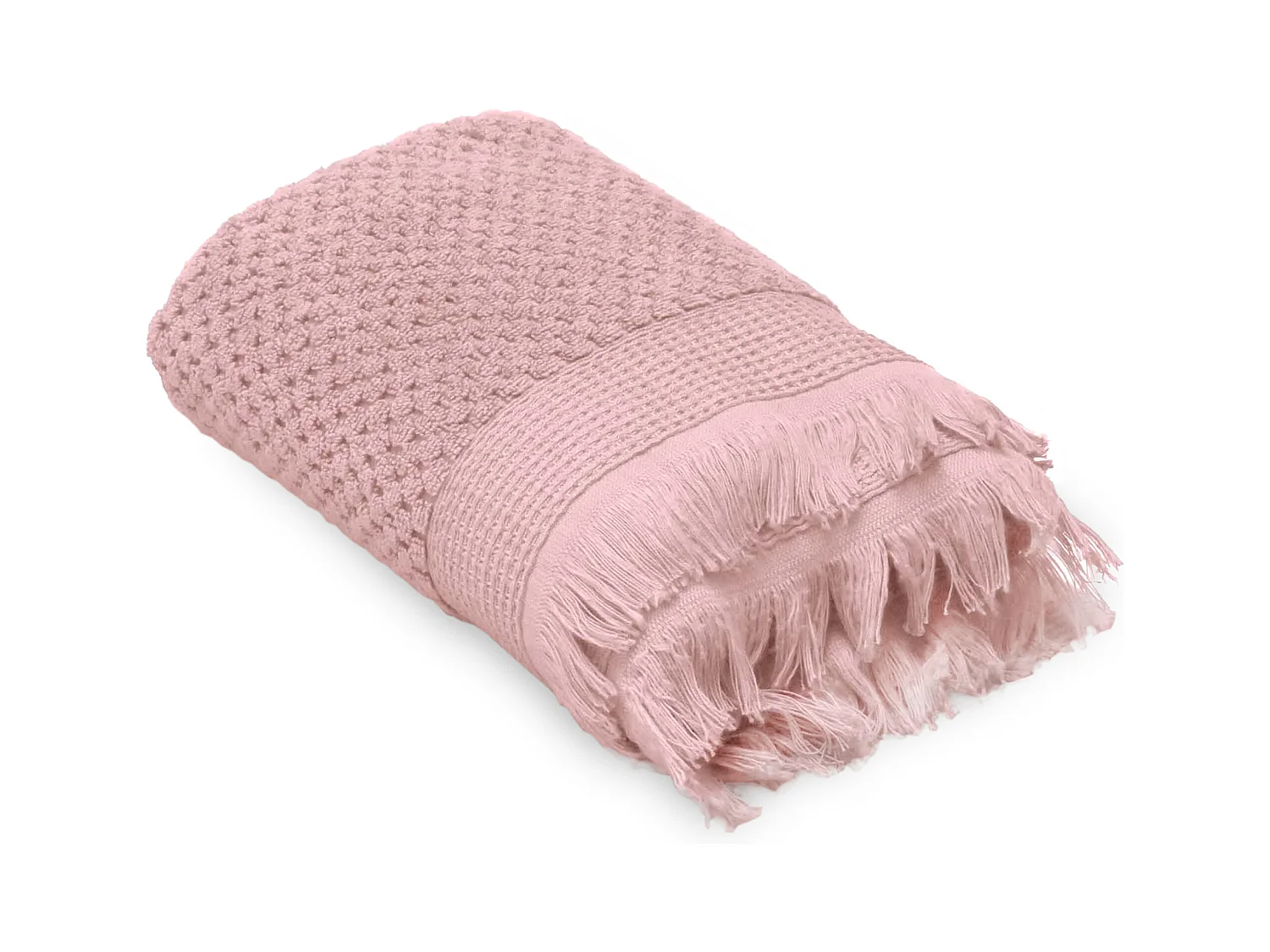 Drap de douche jacquard 550 g/m² 70x130 cm TETHYS micro-coton Rose