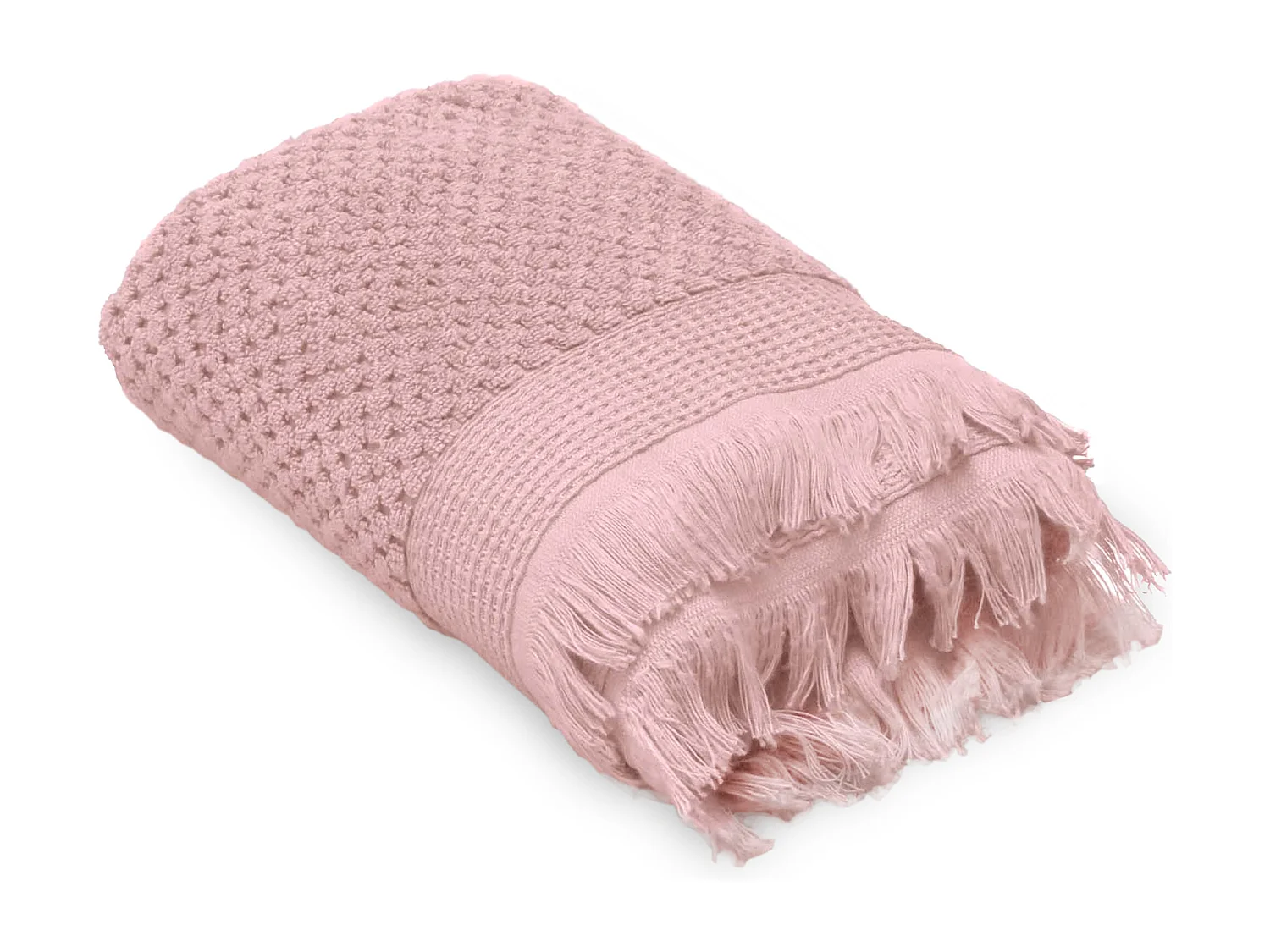 Drap de douche jacquard 550 g/m² 70x130 cm TETHYS micro-coton Rose