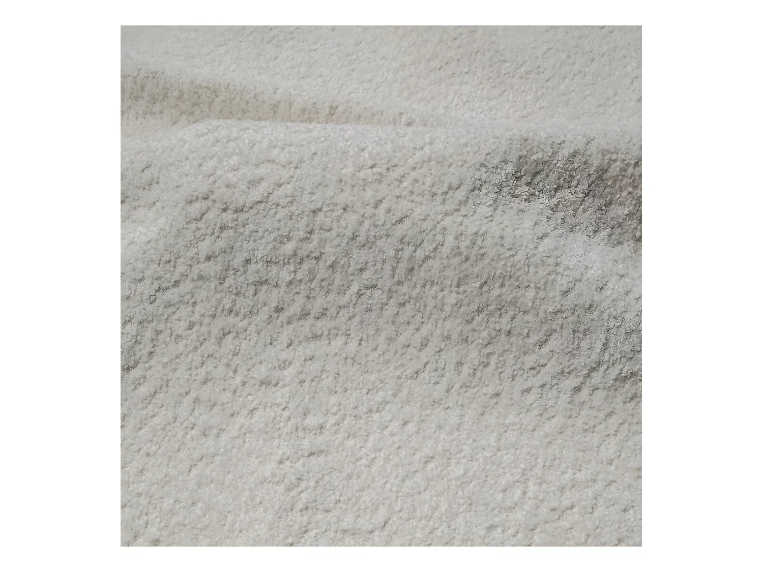 Canapé d'angle droit convertible coffre bouclette crème 260cm