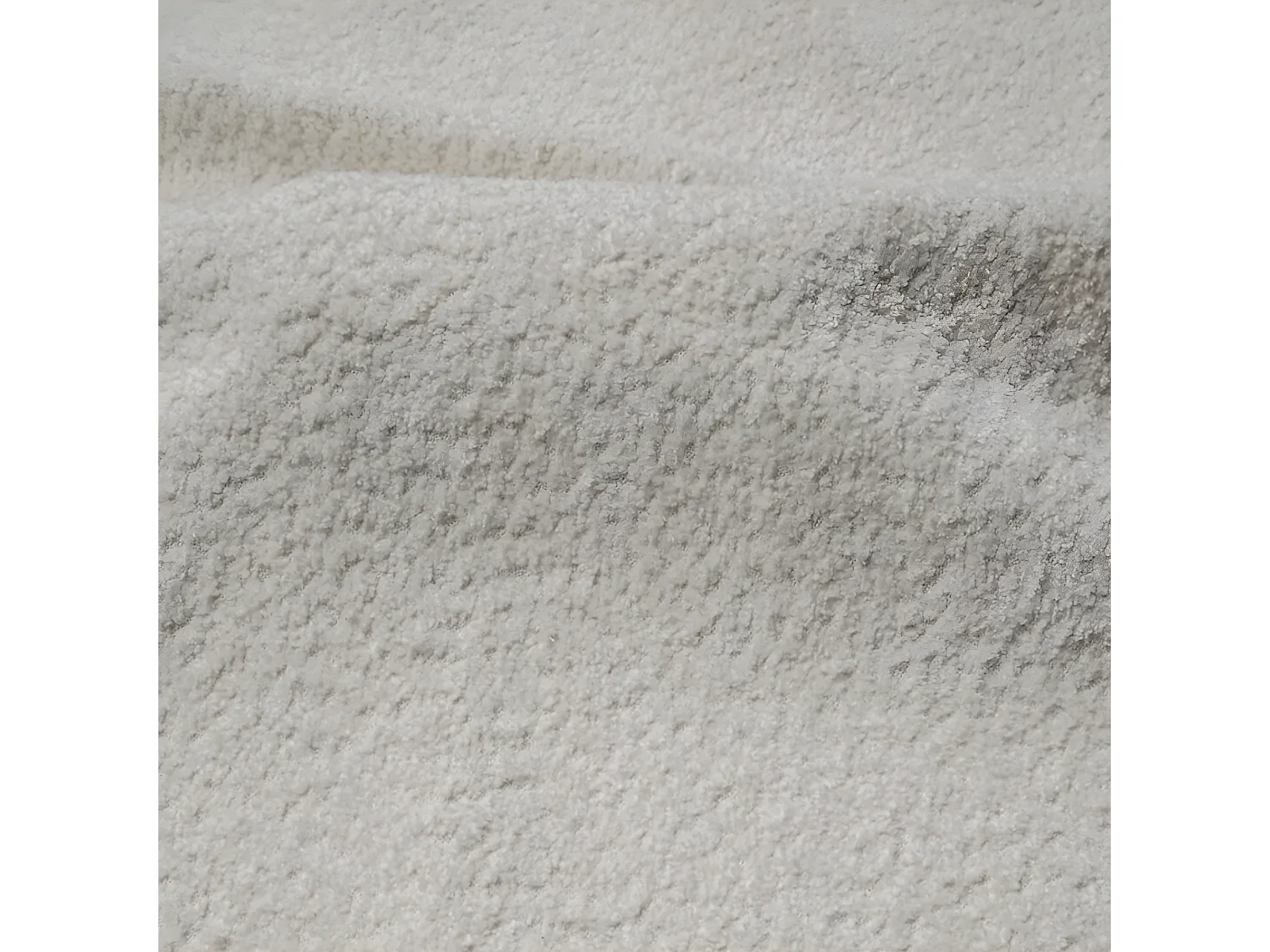 Canapé d'angle droit convertible coffre bouclette crème 260cm