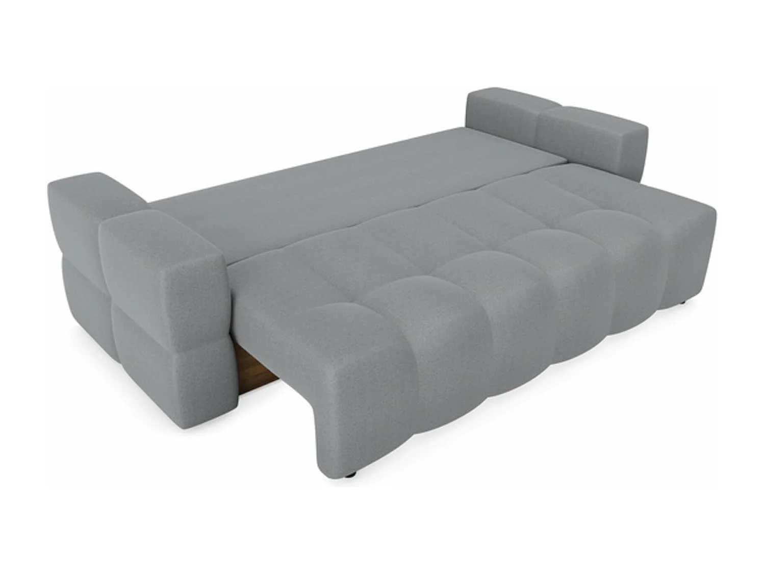 Canapé 4 places convertible coffre tissu tramé gris béton GABRIEL