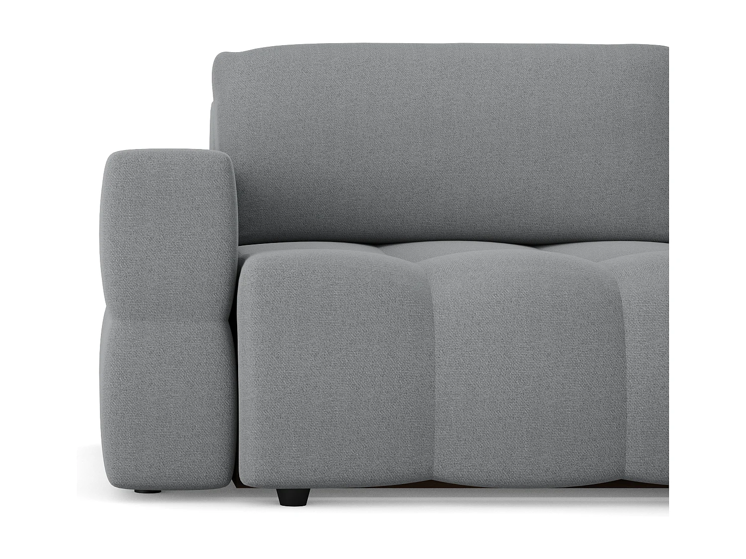 Canapé 4 places convertible coffre tissu tramé gris béton GABRIEL