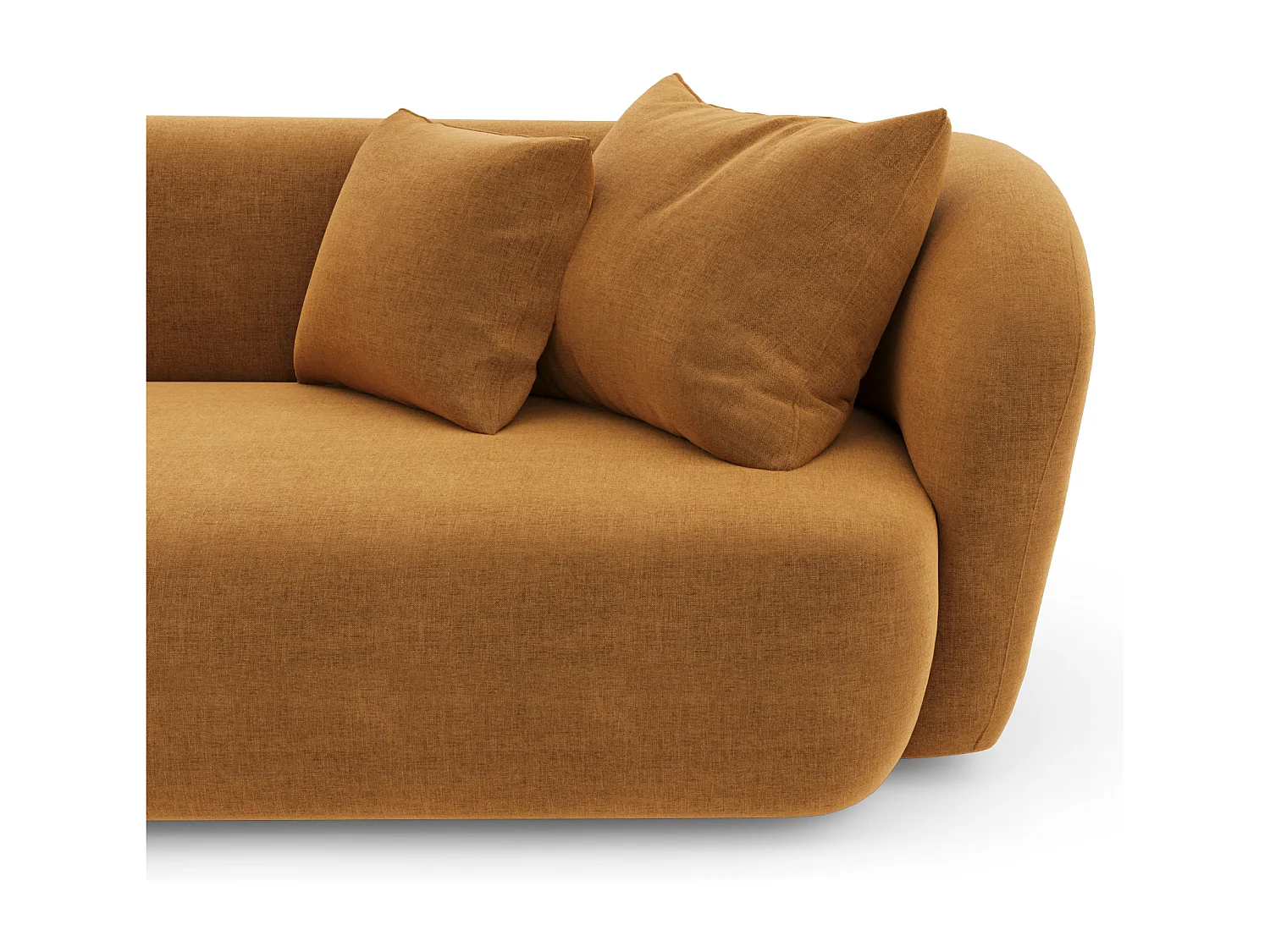 Canapé d'angle gauche velours moutarde