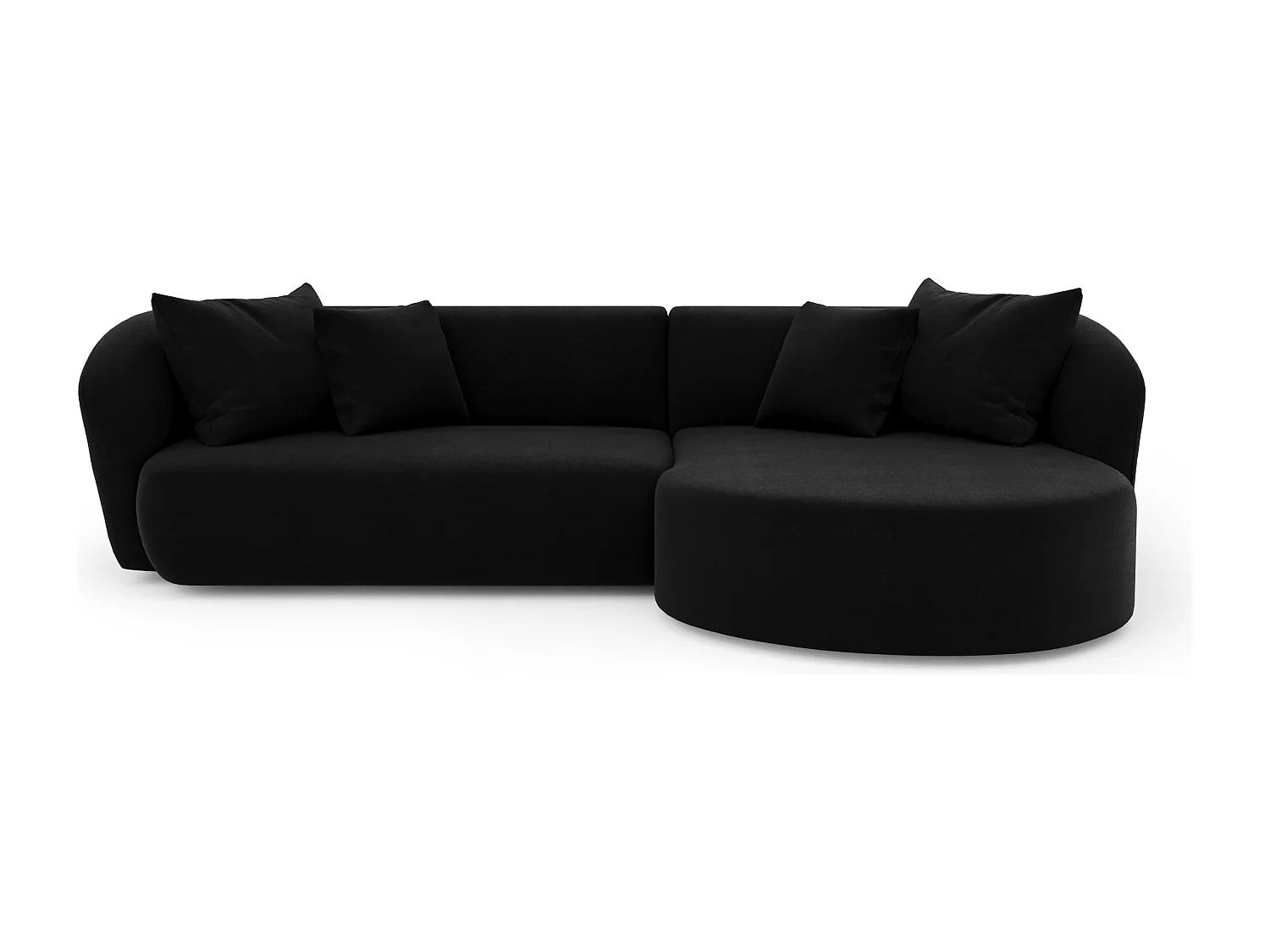 Canapé d'angle droit velours noir