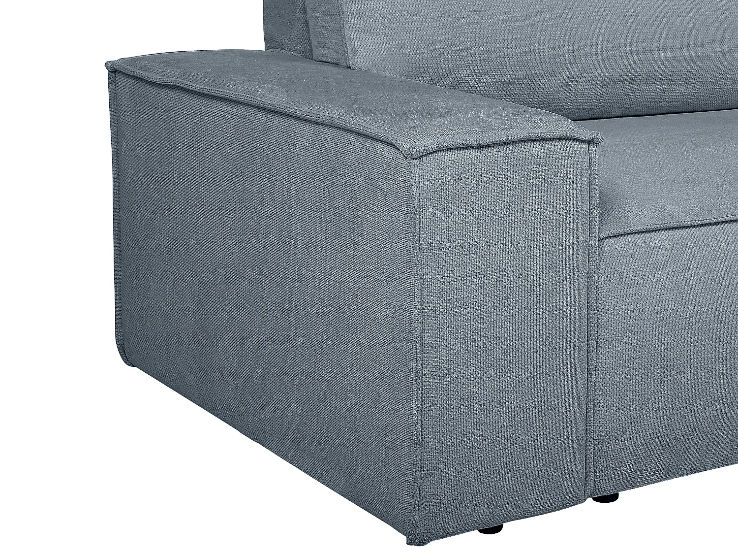 Divano letto in Tessuto testurizzato Blu - Angolo a destra - AMELIA