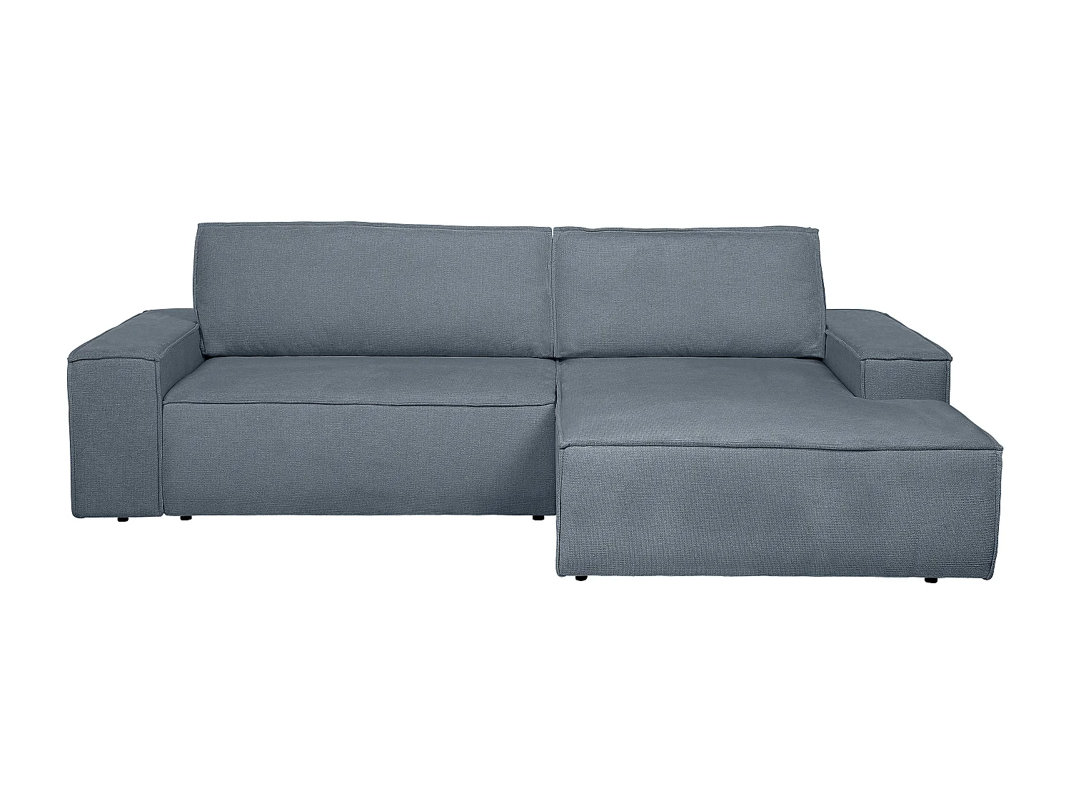 Divano letto in Tessuto testurizzato Blu - Angolo a destra - AMELIA