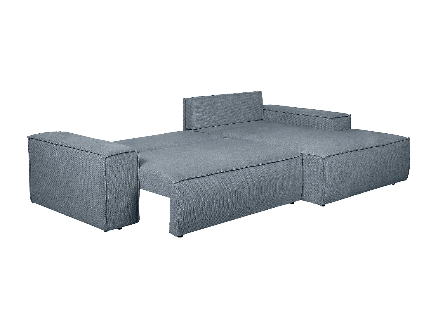 Divano letto in Tessuto testurizzato Blu - Angolo a destra - AMELIA