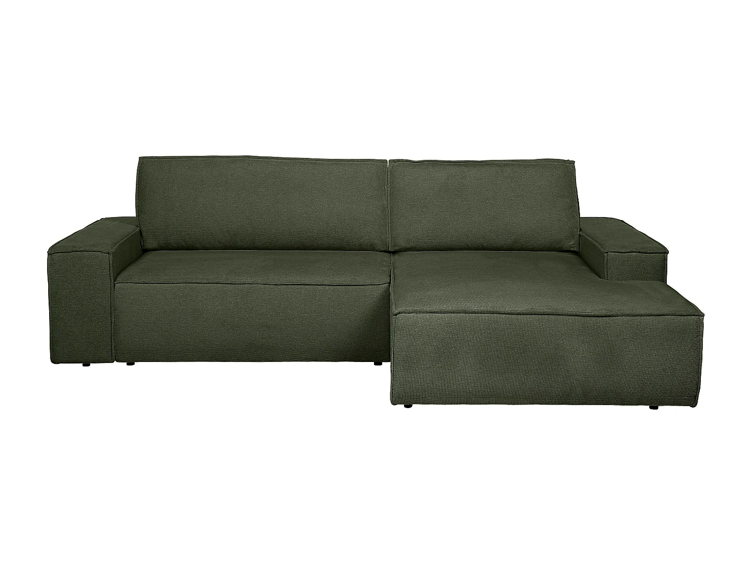 Divano letto in Tessuto testurizzato Verde - Angolo a destra - AMELIA