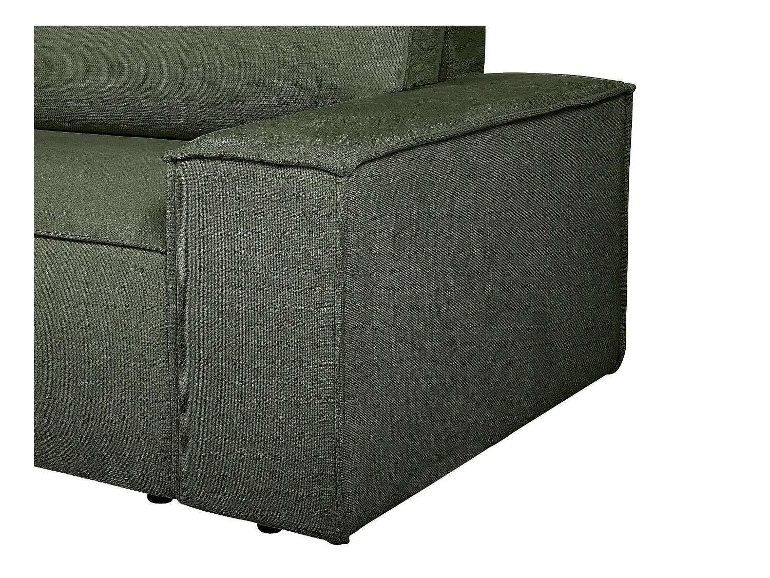 Ecksofa mit Schlaffunktion - Ecke links - Strukturstoff - Grün - AMELIA