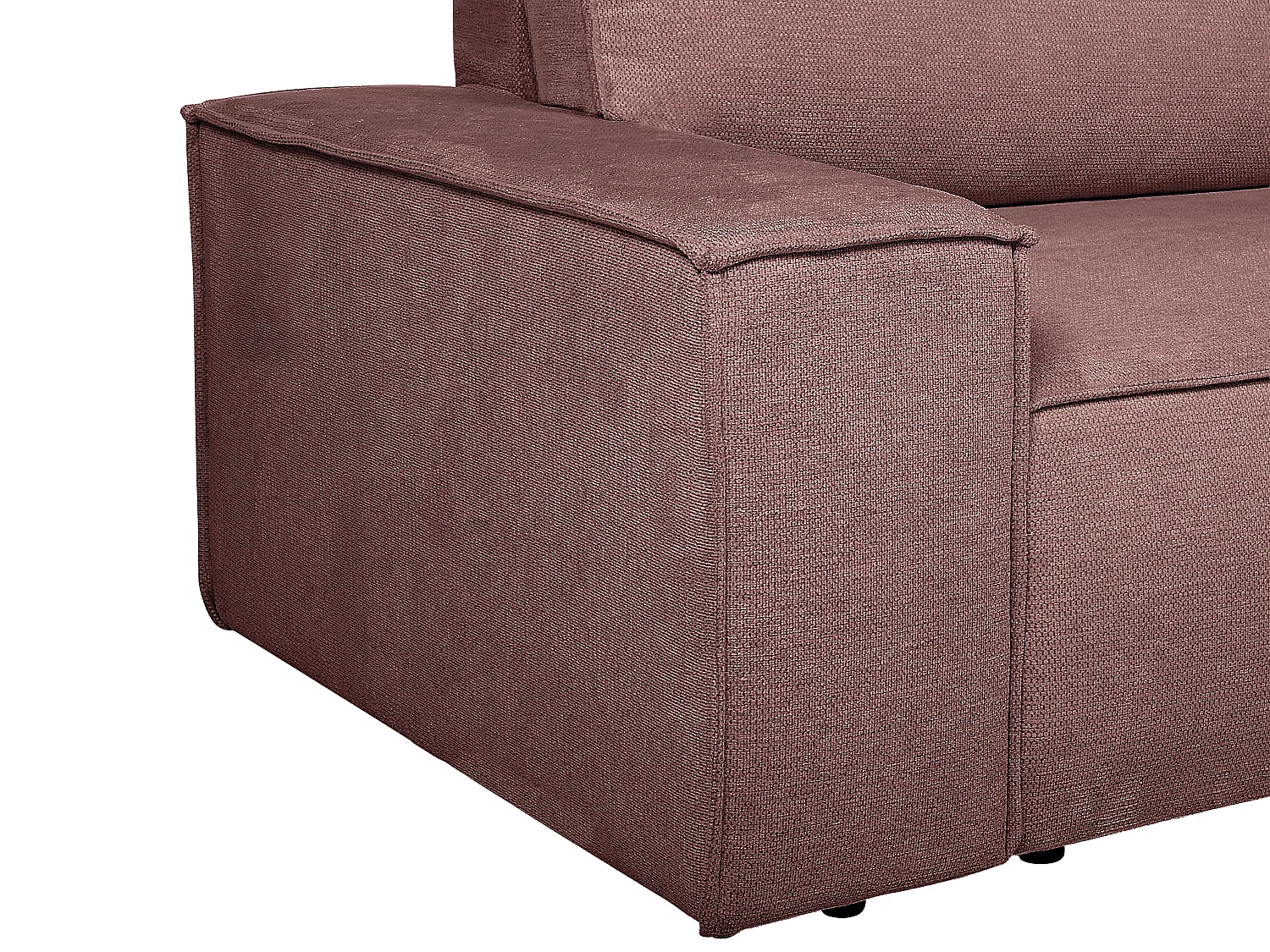 Ecksofa mit Schlaffunktion - Ecke rechts - Strukturstoff - Terracotta - AMELIA