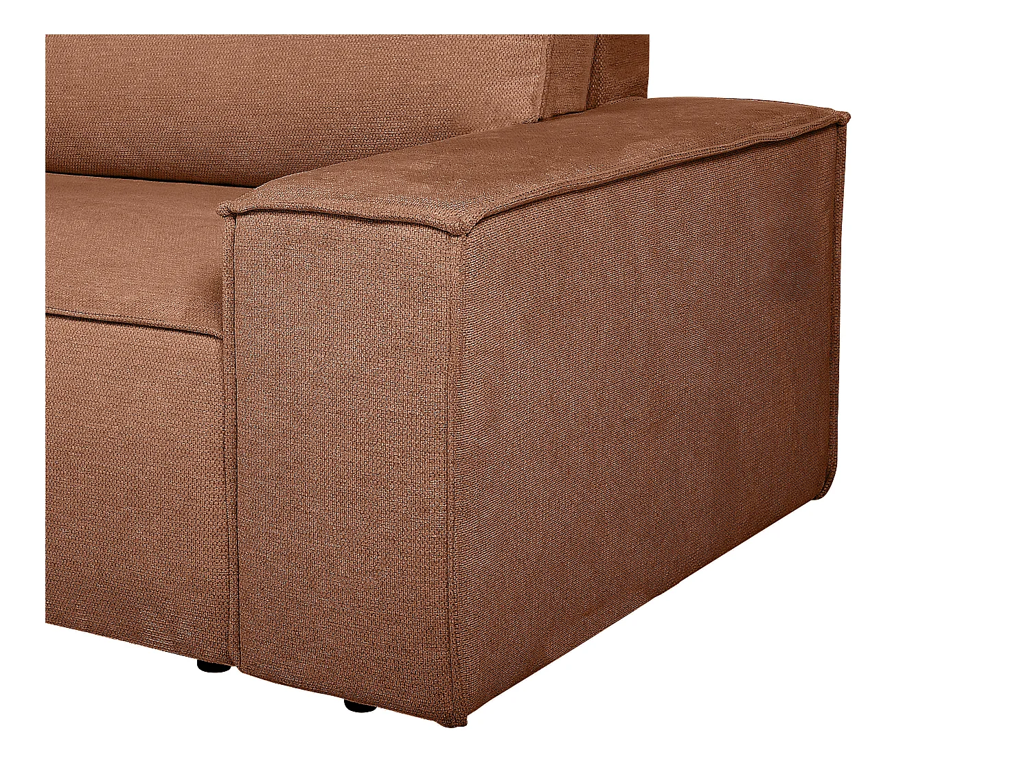 Ecksofa mit Schlaffunktion - Ecke links - Strukturstoff - Terracotta - AMELIA