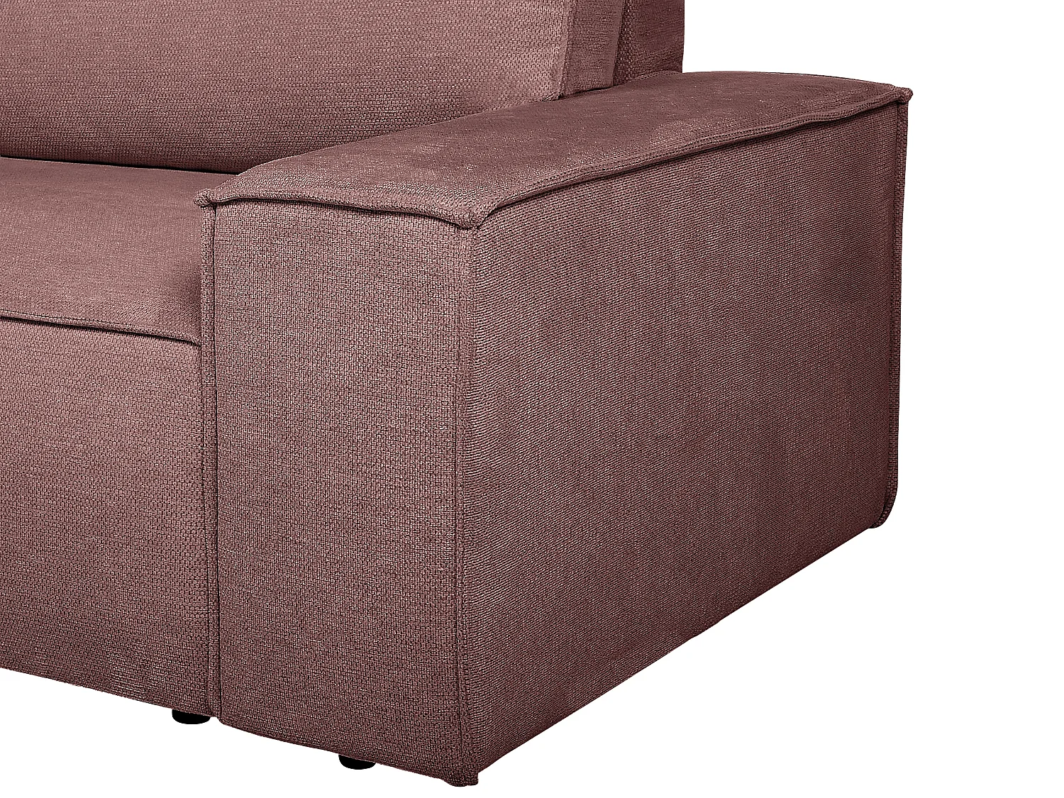 Ecksofa mit Schlaffunktion - Ecke links - Strukturstoff - Terracotta - AMELIA