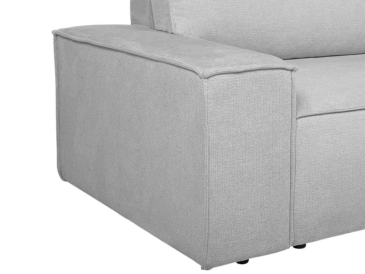 Canapé d'angle droit convertible en tissu texturé gris AMELIA
