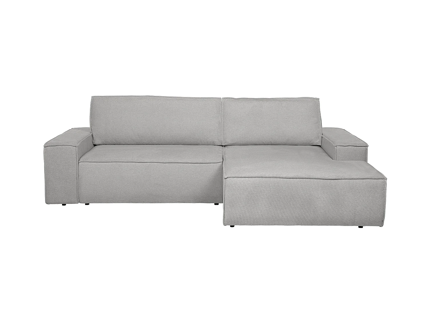 Ecksofa mit Schlaffunktion - Ecke rechts - Strukturstoff - Grau - AMELIA