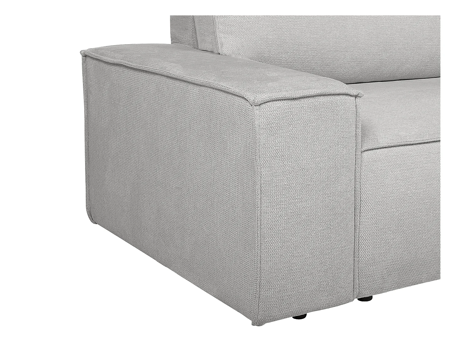 Ecksofa mit Schlaffunktion - Ecke rechts - Strukturstoff - Grau - AMELIA