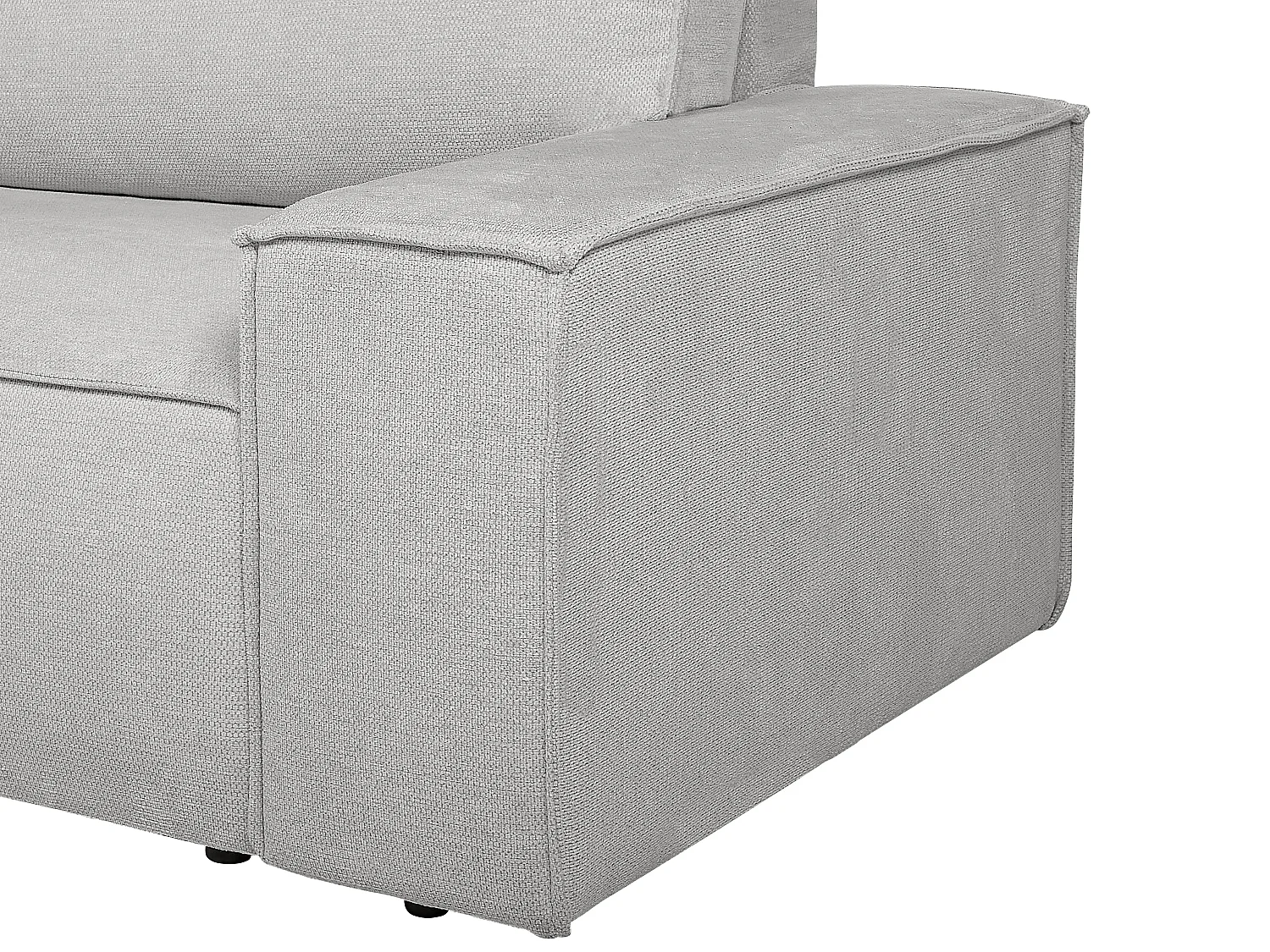 Sofá cama rinconera izquierda de tela texturizada gris AMELIA