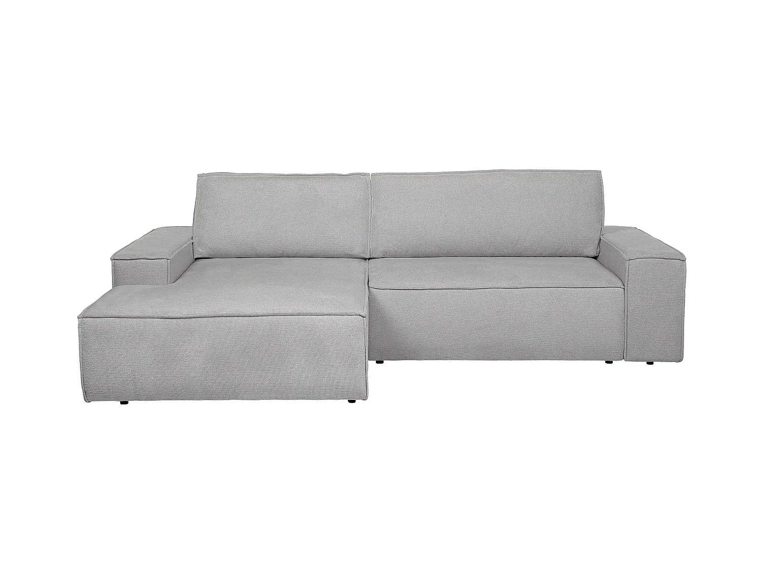 Ecksofa mit Schlaffunktion - Ecke links - Strukturstoff - Grau - AMELIA